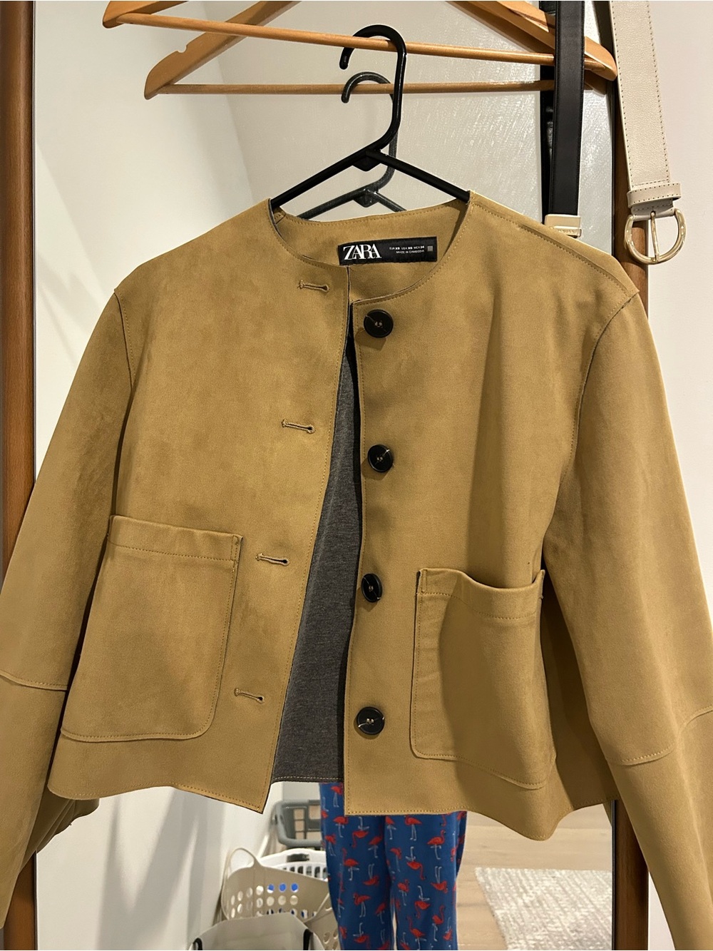 Zara Faux suede jacket XS EUC